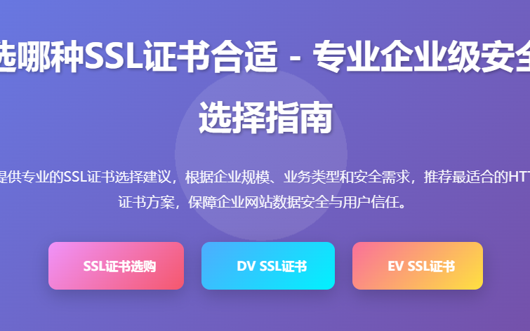 企业SSL证书选择指南 - 公司网站HTTPS加密证书申请购买平台